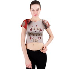 Valentine Gift Box Crew Neck Crop Top