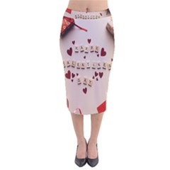 Valentine Gift Box Velvet Midi Pencil Skirt by artworkshop