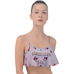 Valentine Gift Box Frill Bikini Top by artworkshop