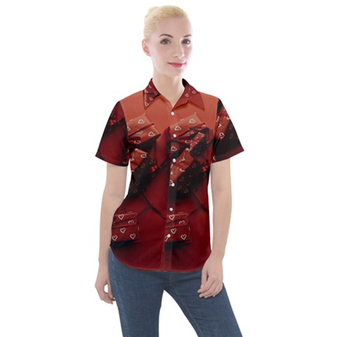 Valentines Gift Women s Short Sleeve Pocket Shirt by artworkshop