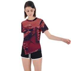 Valentines Gift Asymmetrical Short Sleeve Sports Tee by artworkshop