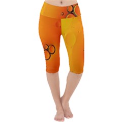 Wallpaper Liquid Bubbles Macro Orange Bright Lightweight Velour Cropped Yoga Leggings by artworkshop