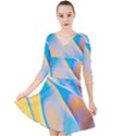 Water And Sunflower Oil Quarter Sleeve Front Wrap Dress View1