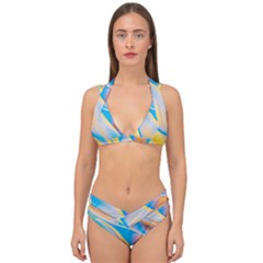 Water And Sunflower Oil Double Strap Halter Bikini Set by artworkshop