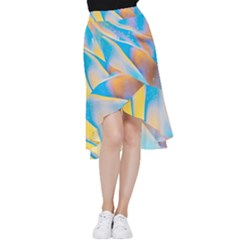 Water And Sunflower Oil Frill Hi Low Chiffon Skirt by artworkshop