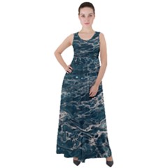 Water Sea Empire Waist Velour Maxi Dress by artworkshop