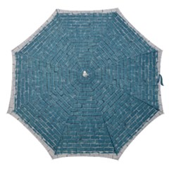 White And Blue Brick Wall Straight Umbrellas