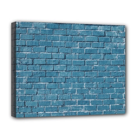 White And Blue Brick Wall Deluxe Canvas 20  x 16  (Stretched)