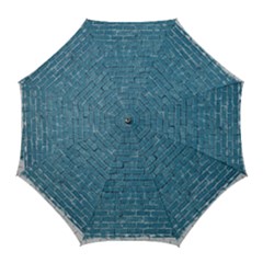 White And Blue Brick Wall Golf Umbrellas