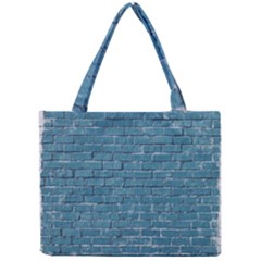 White And Blue Brick Wall Mini Tote Bag