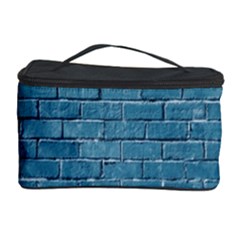 White And Blue Brick Wall Cosmetic Storage