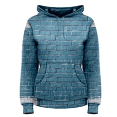 White And Blue Brick Wall Women s Pullover Hoodie