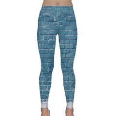 White And Blue Brick Wall Classic Yoga Leggings