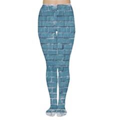 White And Blue Brick Wall Tights
