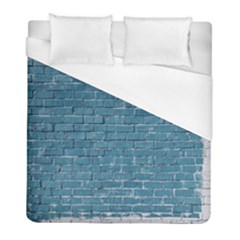 White And Blue Brick Wall Duvet Cover (Full/ Double Size)