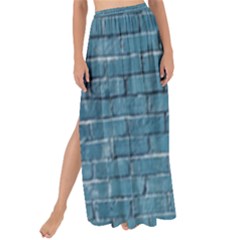 White And Blue Brick Wall Maxi Chiffon Tie-Up Sarong