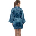 White And Blue Brick Wall Long Sleeve Satin Kimono View2