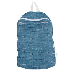 White And Blue Brick Wall Foldable Lightweight Backpack