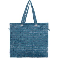 White And Blue Brick Wall Canvas Travel Bag