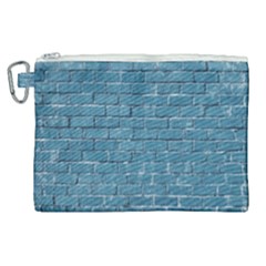 White And Blue Brick Wall Canvas Cosmetic Bag (XL)