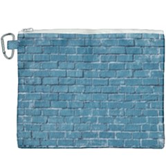 White And Blue Brick Wall Canvas Cosmetic Bag (XXXL)