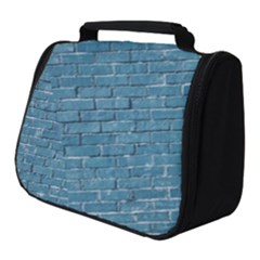 White And Blue Brick Wall Full Print Travel Pouch (Small)