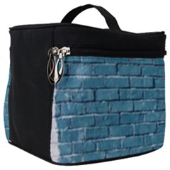 White And Blue Brick Wall Make Up Travel Bag (Big)