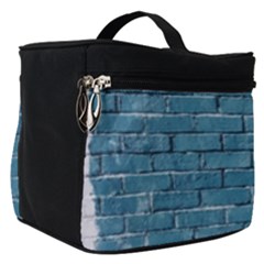 White And Blue Brick Wall Make Up Travel Bag (small) by artworkshop