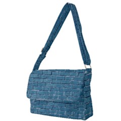 White And Blue Brick Wall Full Print Messenger Bag (S)