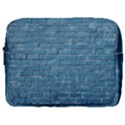 White And Blue Brick Wall Make Up Pouch (Large) View1