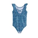 White And Blue Brick Wall Kids  Frill Swimsuit View2