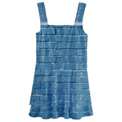 White And Blue Brick Wall Kids  Layered Skirt Swimsuit