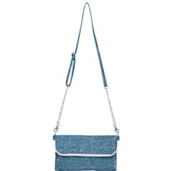 White And Blue Brick Wall Mini Crossbody Handbag