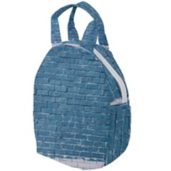 White And Blue Brick Wall Travel Backpacks