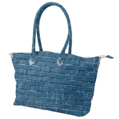 White And Blue Brick Wall Canvas Shoulder Bag