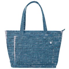 White And Blue Brick Wall Back Pocket Shoulder Bag 