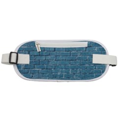 White And Blue Brick Wall Rounded Waist Pouch