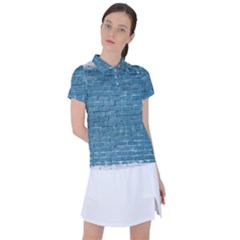 White And Blue Brick Wall Women s Polo Tee