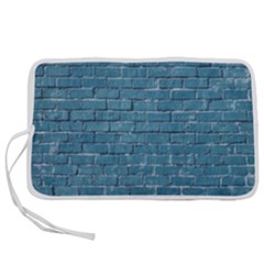 White And Blue Brick Wall Pen Storage Case (S)