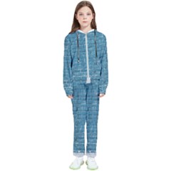 White And Blue Brick Wall Kids  Tracksuit