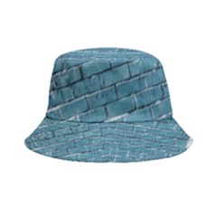 White And Blue Brick Wall Inside Out Bucket Hat