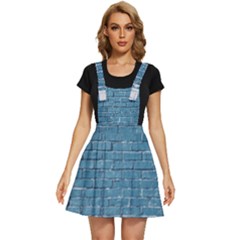 White And Blue Brick Wall Apron Dress