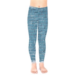 White And Blue Brick Wall Kids  Classic Winter Leggings