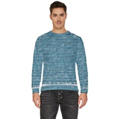 White And Blue Brick Wall Men s Fleece Sweatshirt by artworkshop