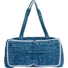 White And Blue Brick Wall Multi Function Bag