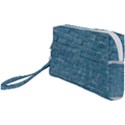 White And Blue Brick Wall Wristlet Pouch Bag (Small) View1