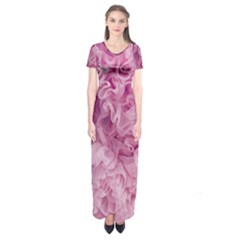 Pink Chiffon Tutu Short Sleeve Maxi Dress by PollyParadiseBoutique7