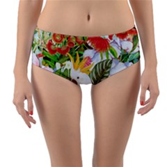 Birds Of Paradise  Reversible Mid-waist Bikini Bottoms by PollyParadiseBoutique7