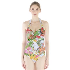 Birds Of Paradise  Halter Swimsuit by PollyParadiseBoutique7