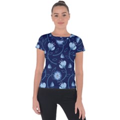 Flower Short Sleeve Sports Top  by zappwaits